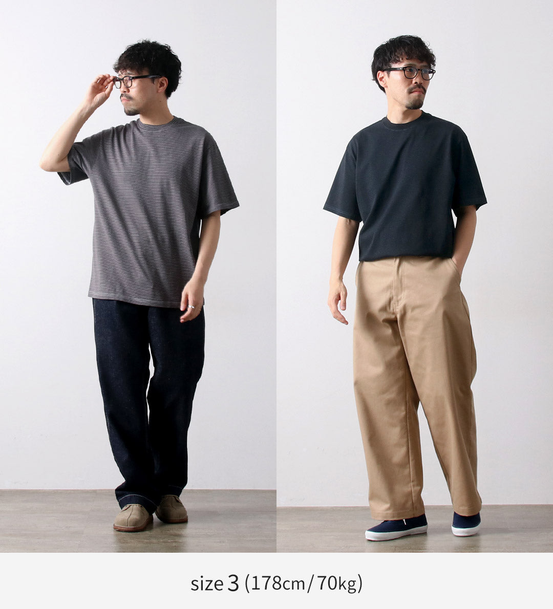 Yonetomi新基本 /服装染料条纹T恤