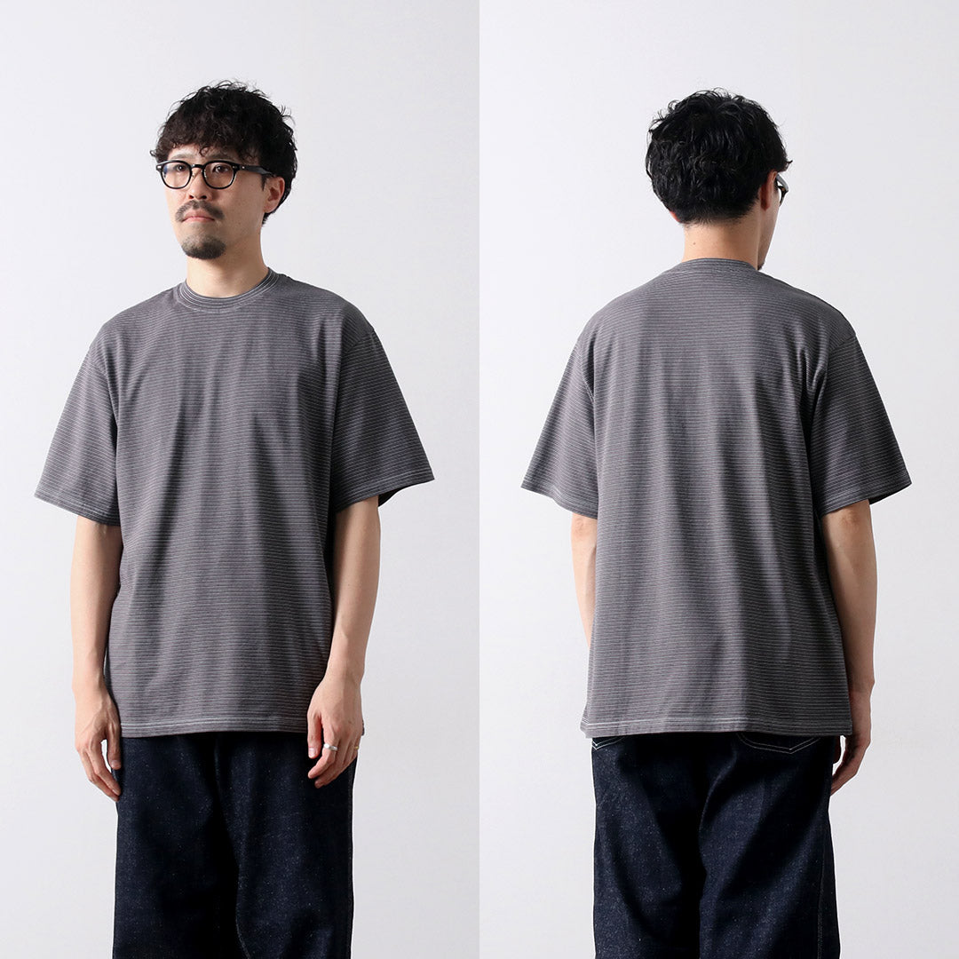 Yonetomi新基本 /服装染料条纹T恤