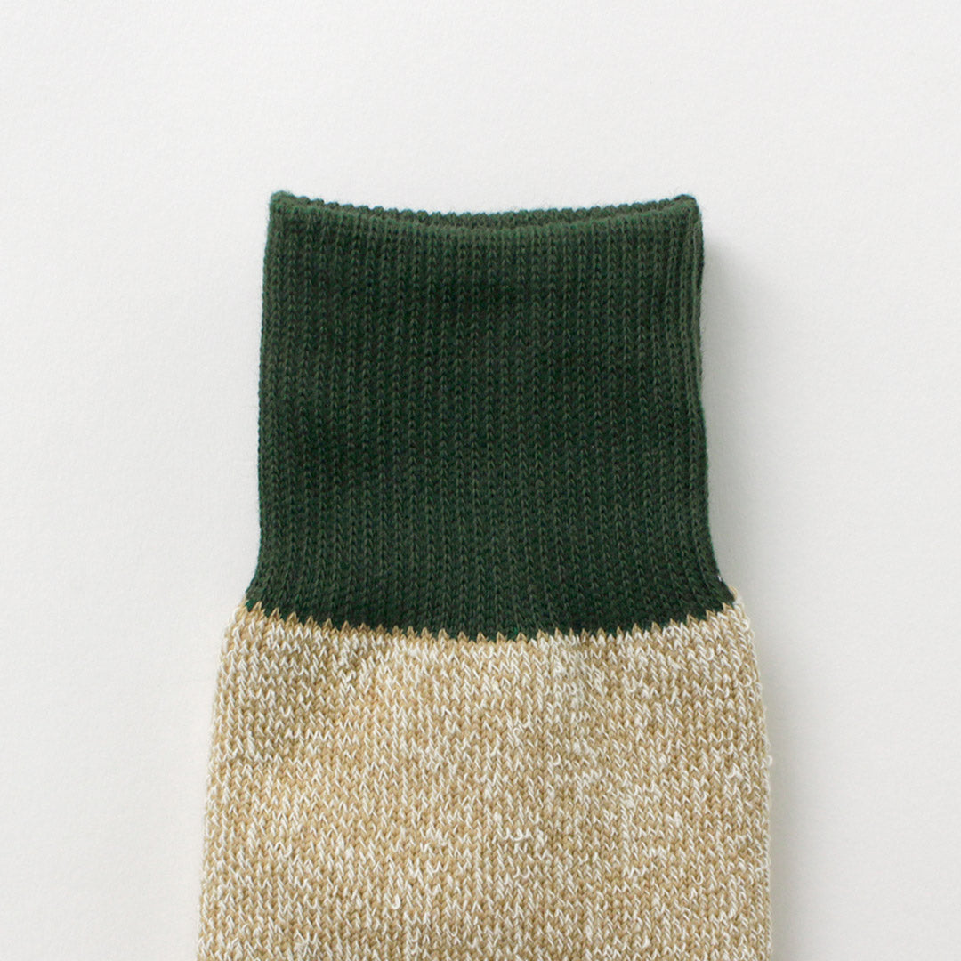 Calcetines de tripulación de rototo / doble cara seda y algodón