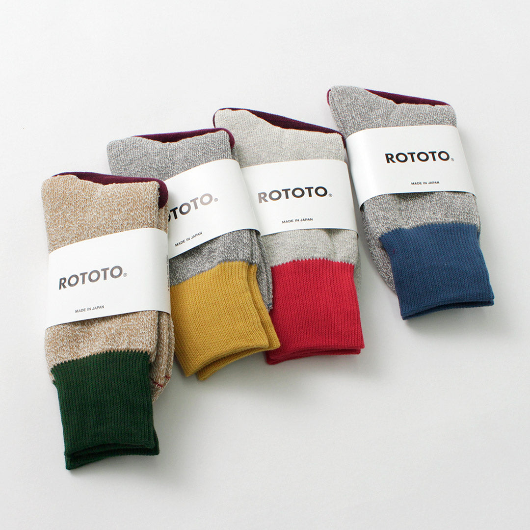 Calcetines de tripulación de rototo / doble cara seda y algodón
