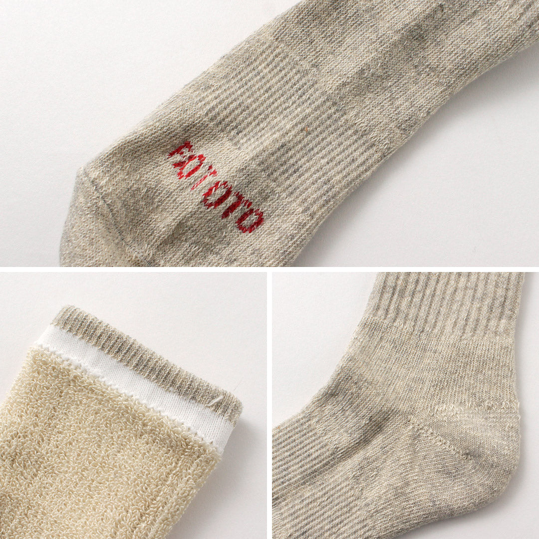 Rototo / Double Face Mini Crew Socks有机棉