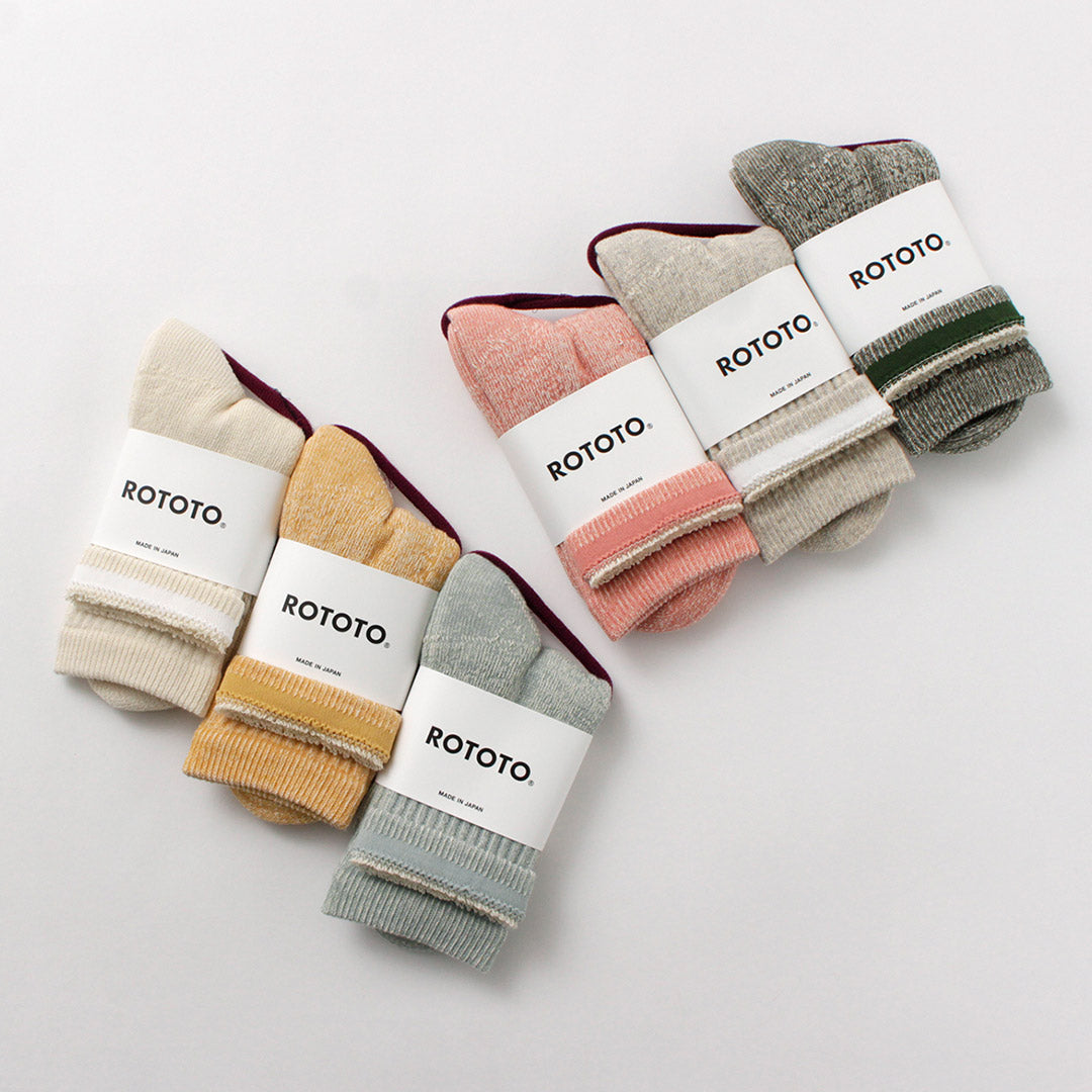 Rototo / Double Face Mini Crew Socks有机棉