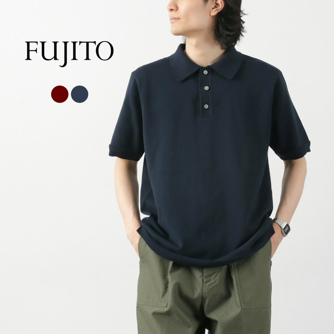 Fujito / Knit Polo Easy Solid Collar