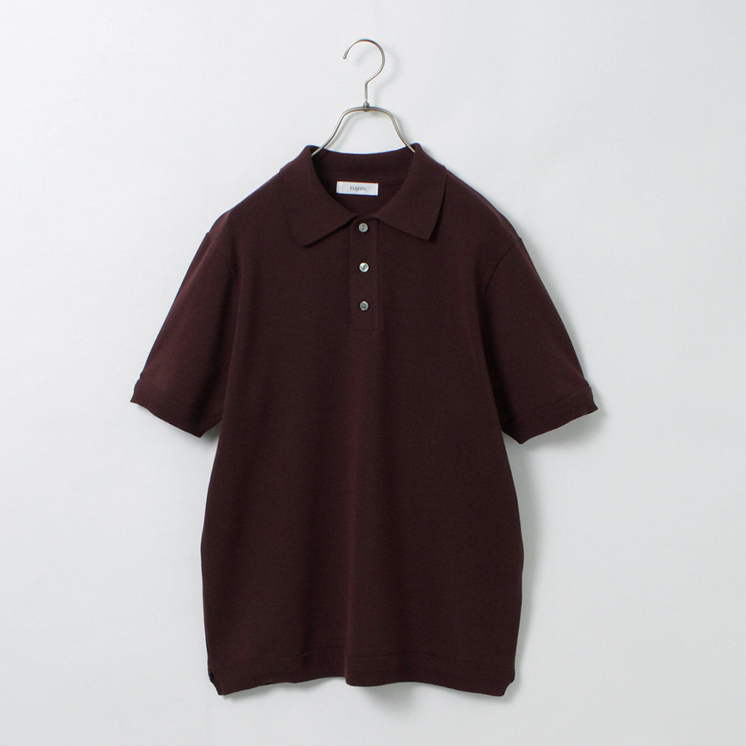 Fujito / Knit Polo Easy Solid Collar