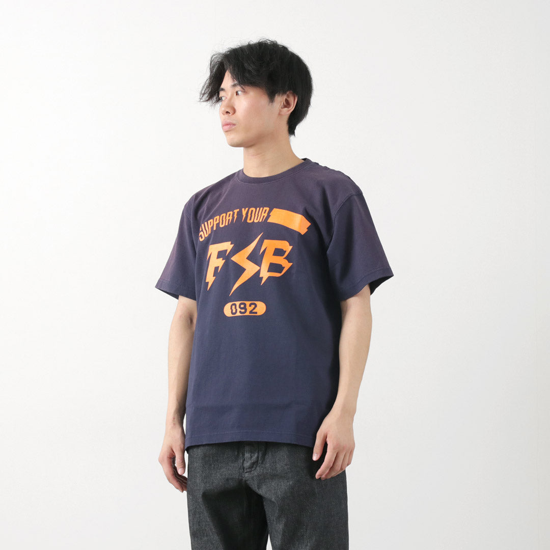 Fujito / Logotipo de impulso de camiseta de manga corta Vintage acabado Vintage
