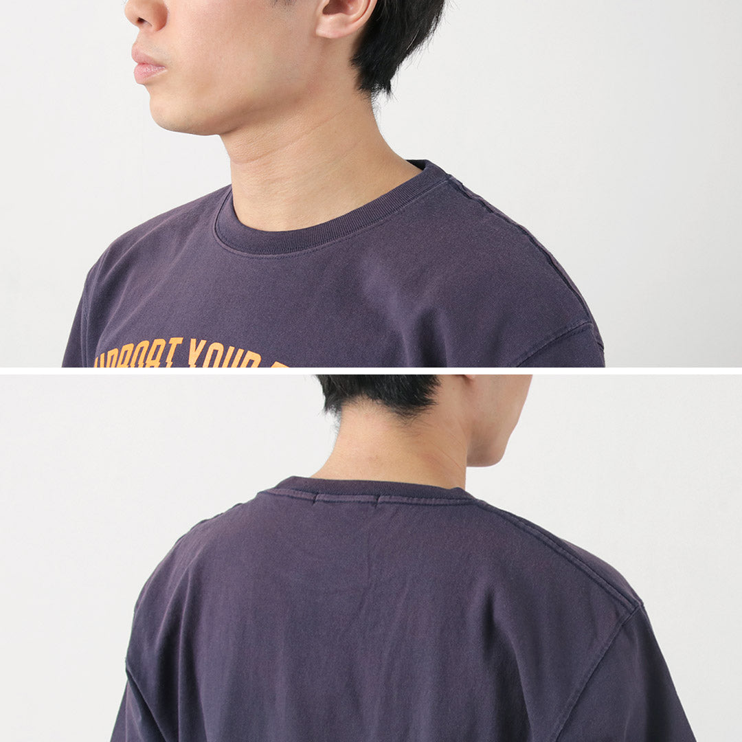 Fujito / Logotipo de impulso de camiseta de manga corta Vintage acabado Vintage