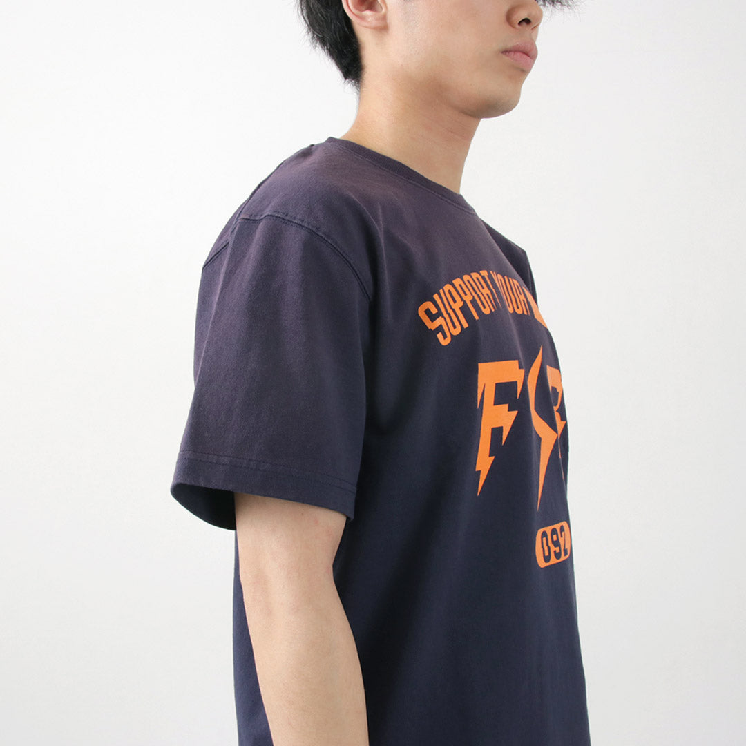 Fujito / Logotipo de impulso de camiseta de manga corta Vintage acabado Vintage