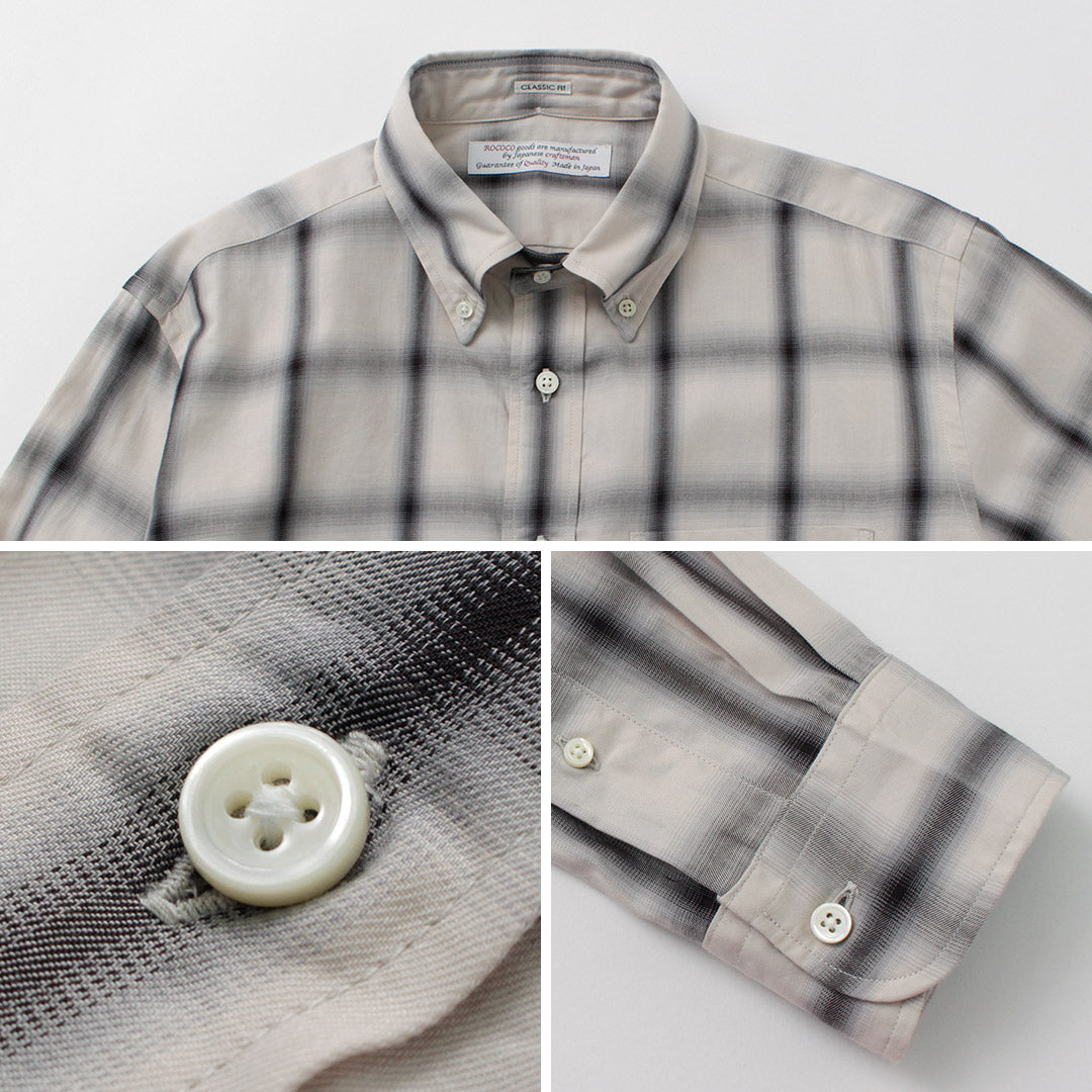 ROCOCO / Ombre Check Button Down Shirt Classic Fit