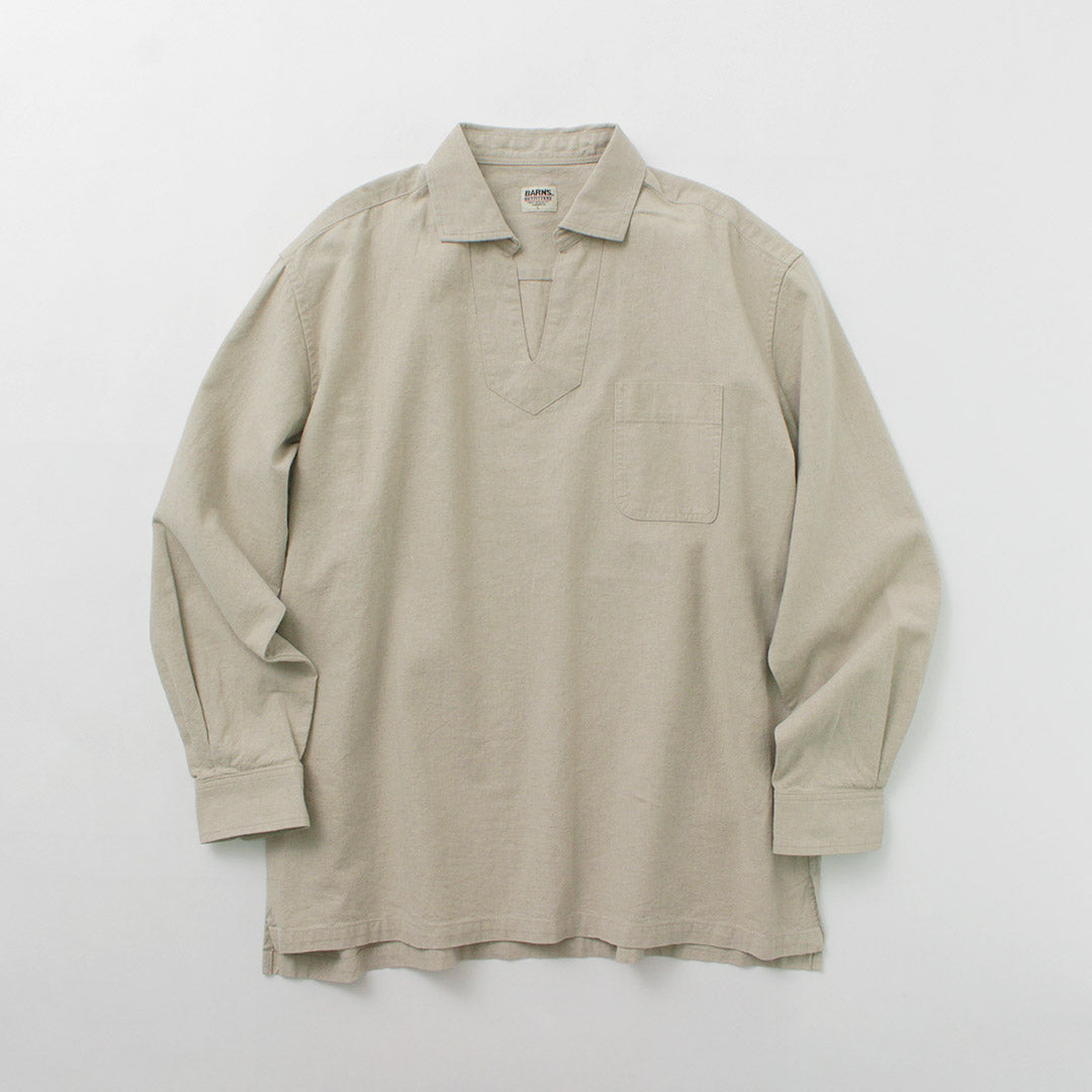 Barns / Cotton Linen Skipper Button funciona conCho Camisa