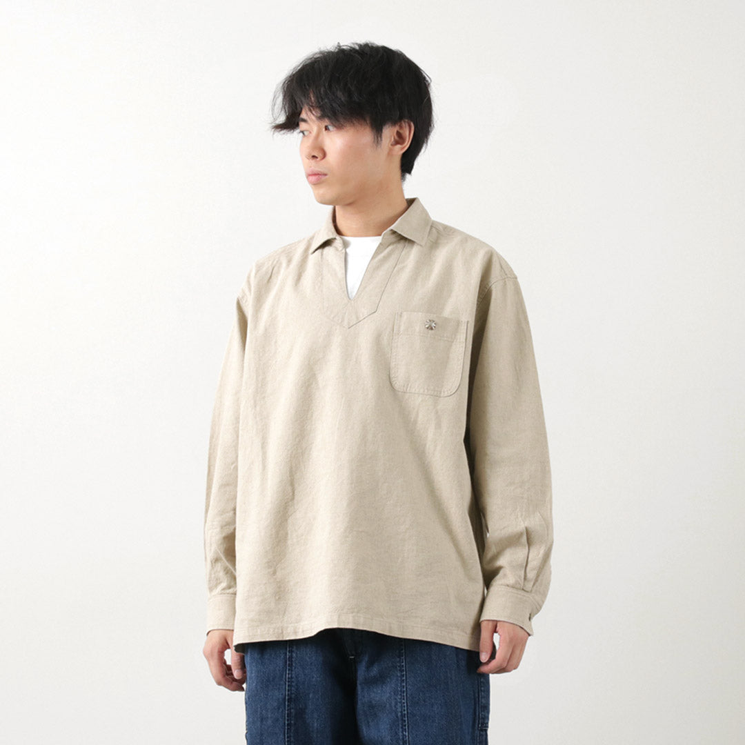 Barns / Cotton Linen Skipper Button funciona conCho Camisa