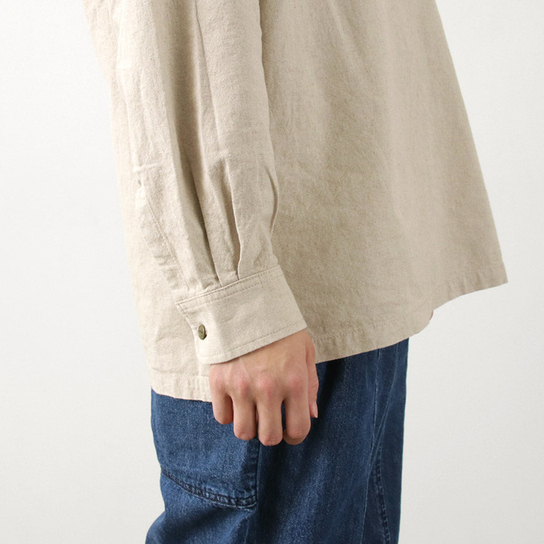 Barns / Cotton Linen Skipper Button funciona conCho Camisa