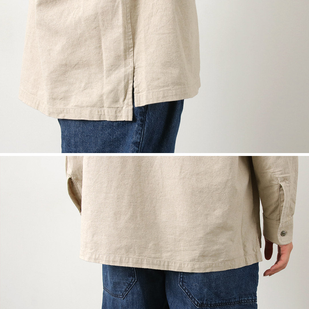 Barns / Cotton Linen Skipper Button funciona conCho Camisa