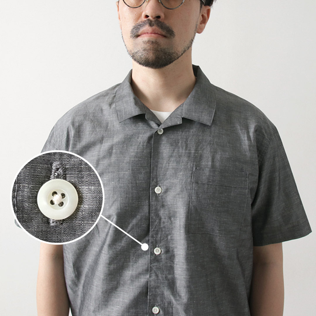 RE MADE IN TOKYO JAPAN / Herdmans Linen Open Collar Shirt