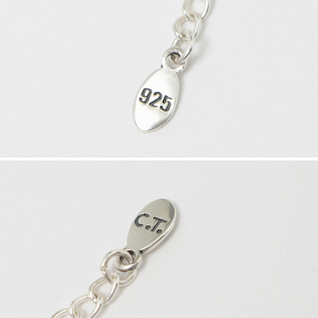 CHALISA T.. / Black onyx beads silver ball chain necklace 925 silver