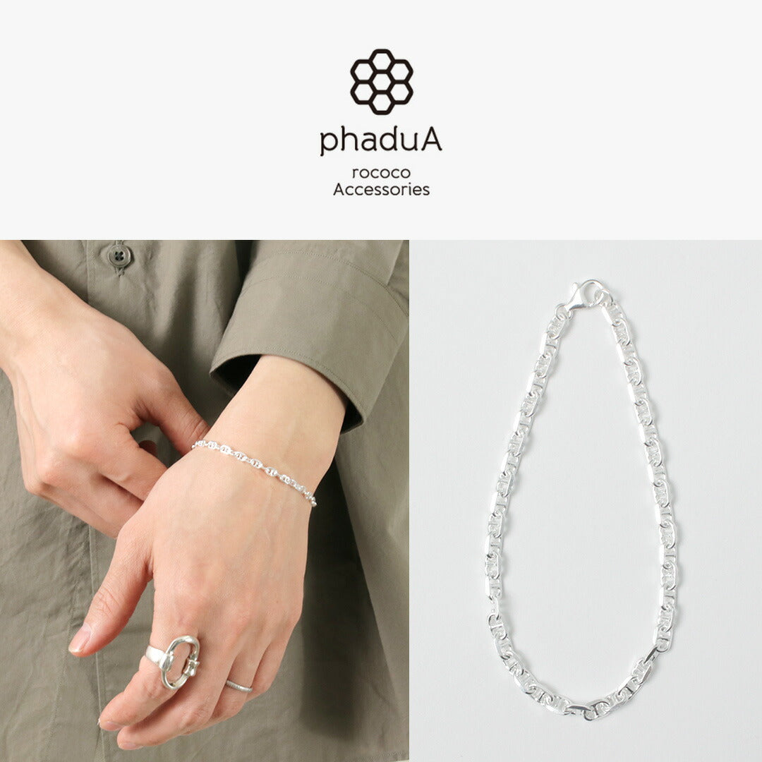 Phadua / bracelet de chaîne d'ancrage semi-solide 925 argent