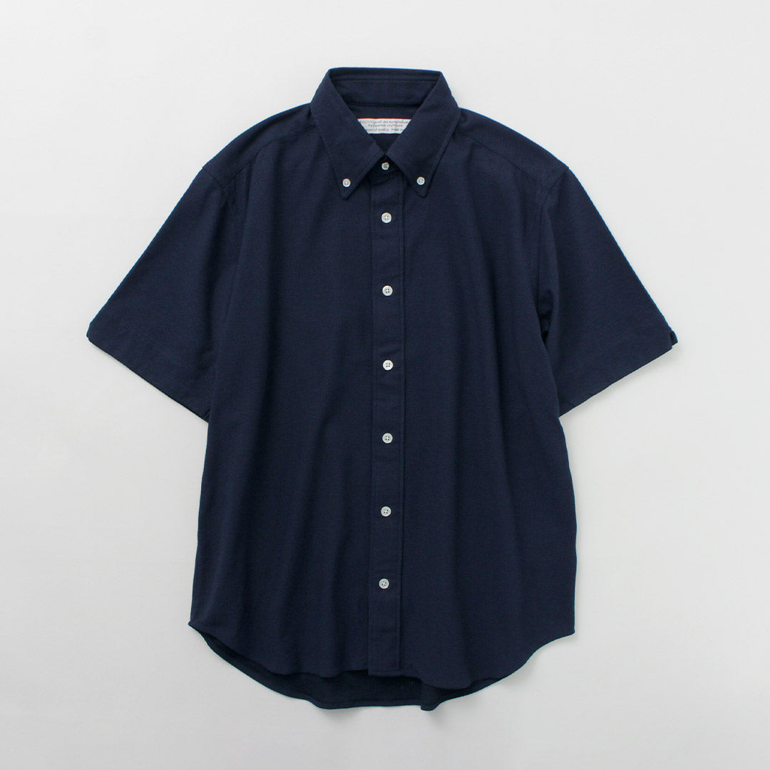 ROCOCO / Pique Short Sleeve Button Down Shirt