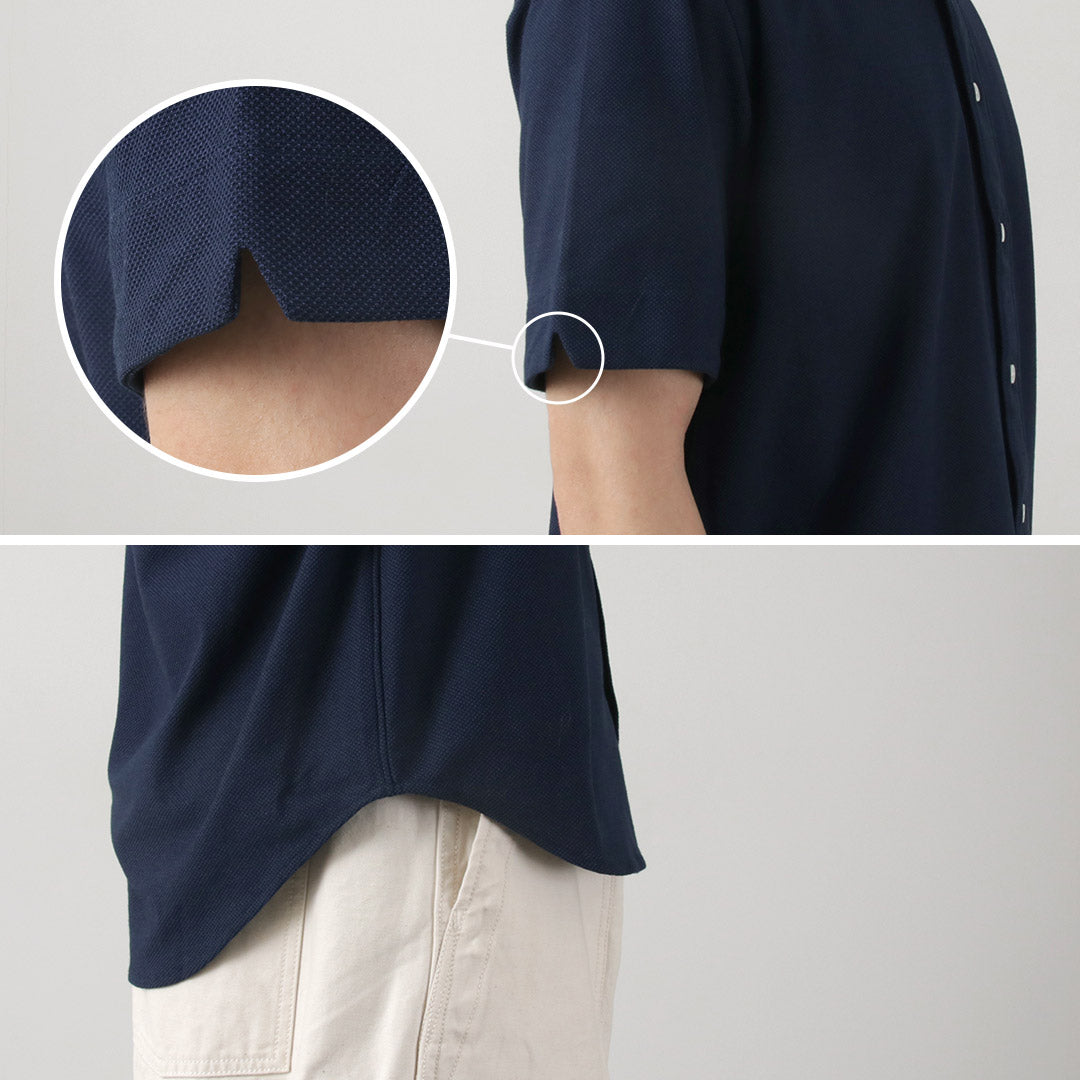 ROCOCO / Pique Short Sleeve Button Down Shirt