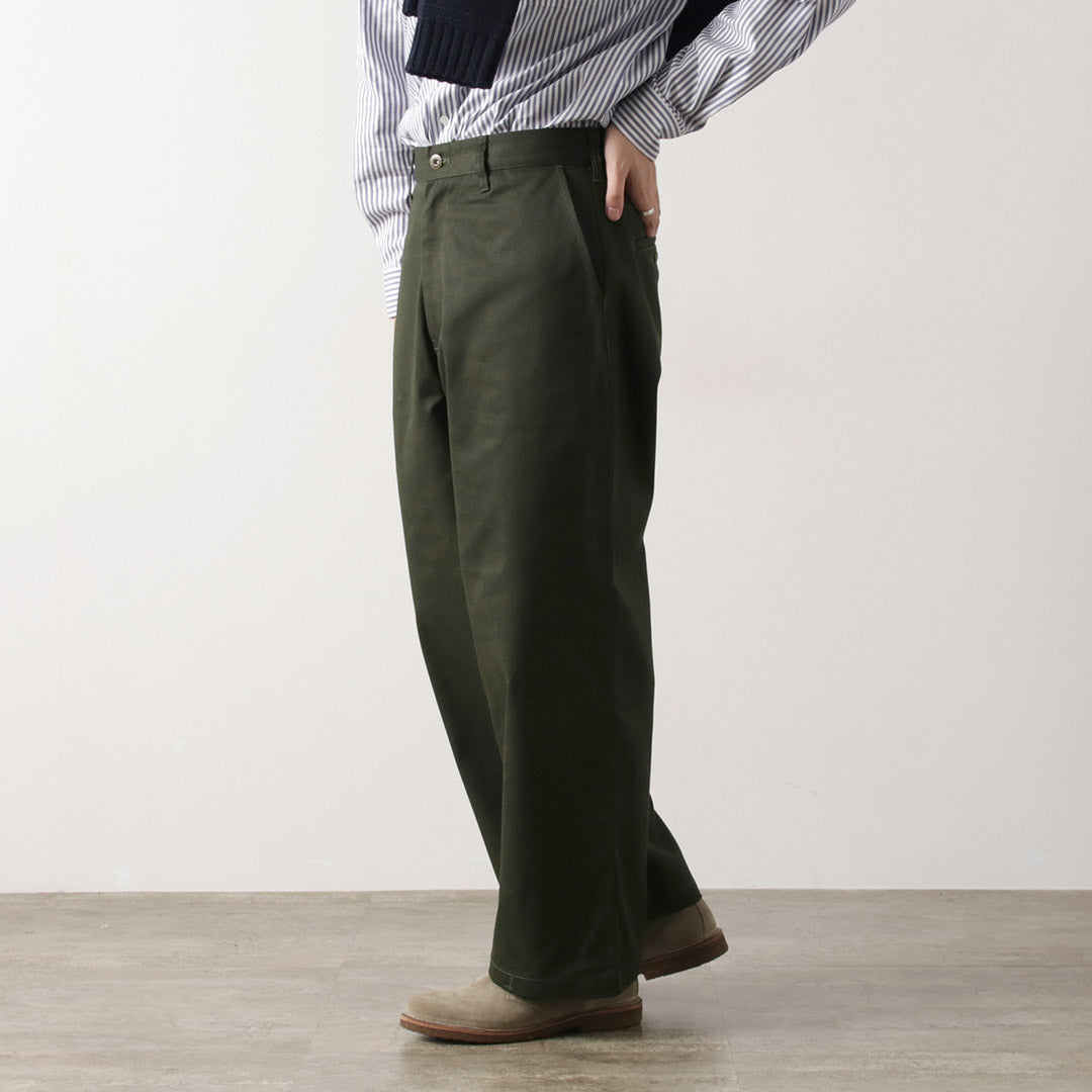 UNIVERSAL OVERALL / Heritage T/C Volume Trousers STONE CARVERE