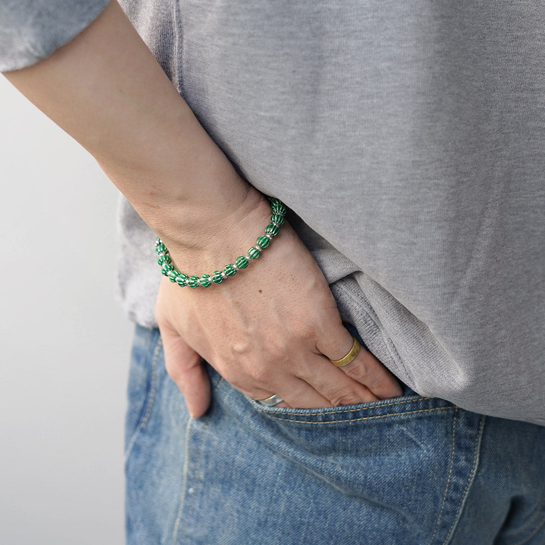 phaduA / Chevron Glass Bead Bracelet