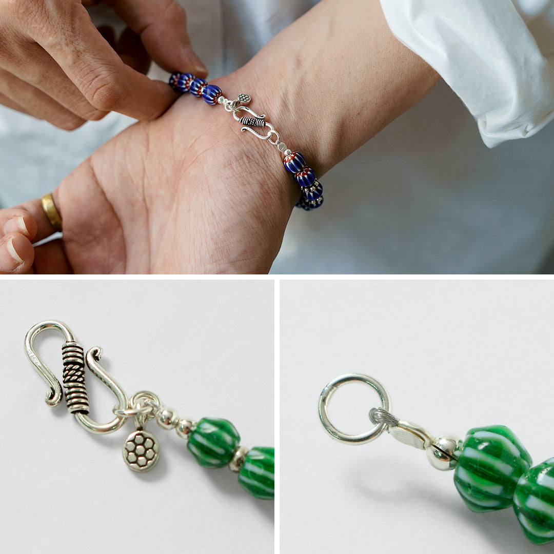 phaduA / Chevron Glass Bead Bracelet