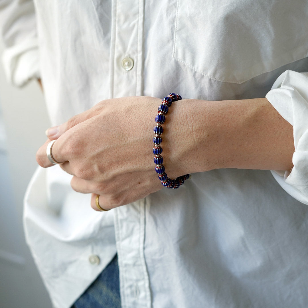 phaduA / Chevron Glass Bead Bracelet