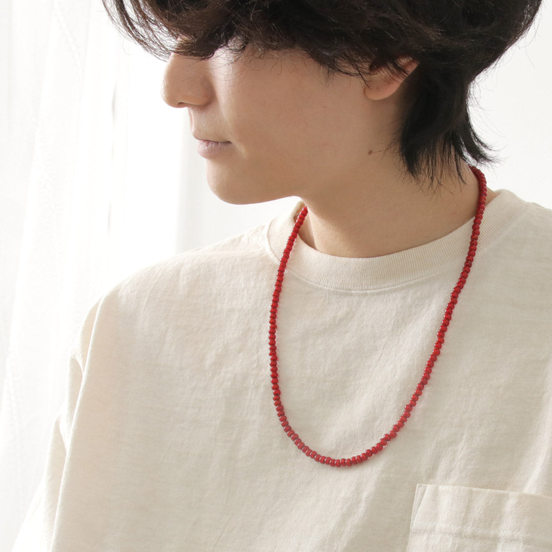 collier de perle en verre antique de coeur blanc / coeur blanc