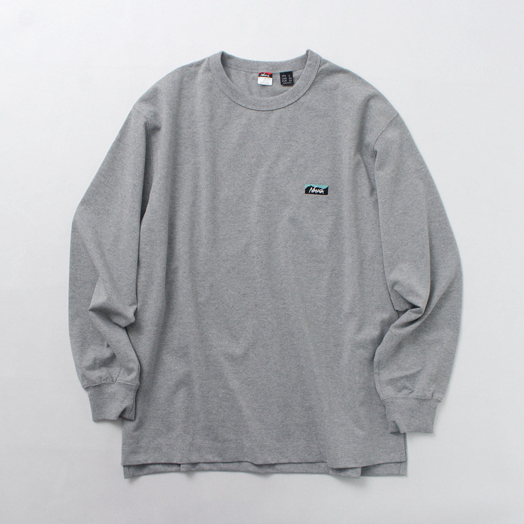 NANGA / Eco Hybrid Box Logo Embroidery Long Sleeve T-Shirt