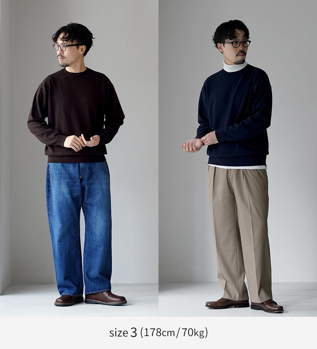 YONETOMI NEW BASIC / 硬質羊絨針織套頭衫成衣染色