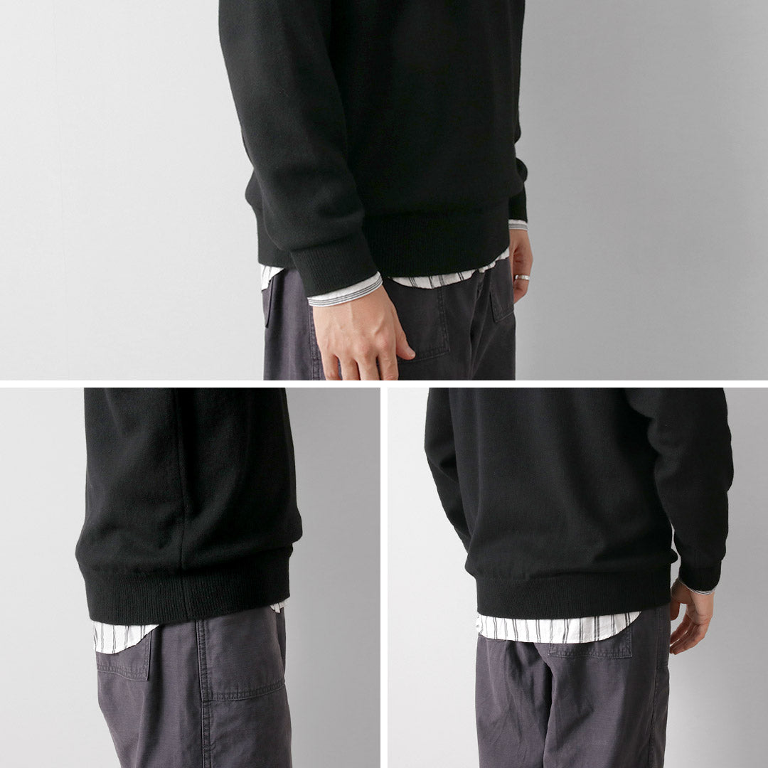 YONETOMI NEW BASIC / 硬質羊絨針織套頭衫成衣染色