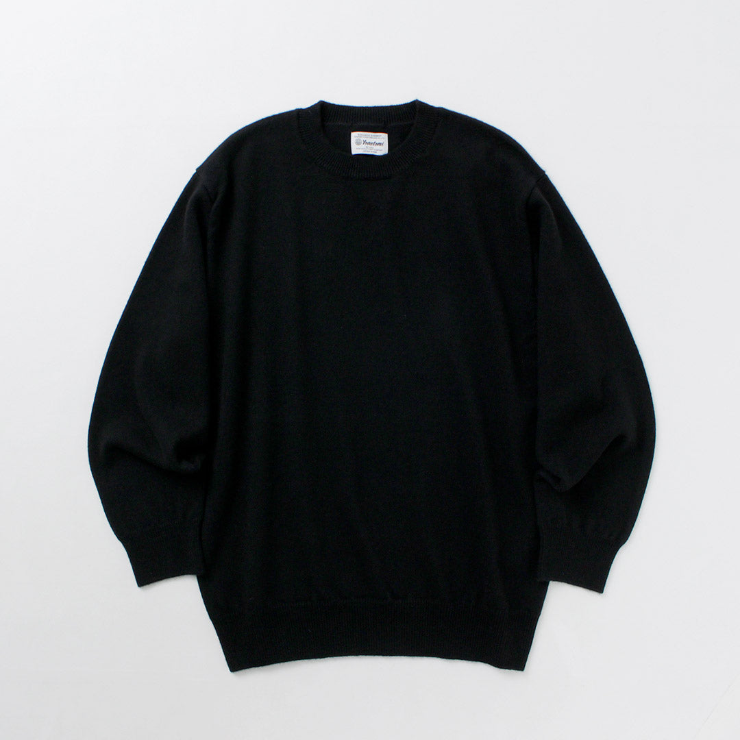 YONETOMI NEW BASIC / Rigid Cashmere Knit Pullover Garment Dyed