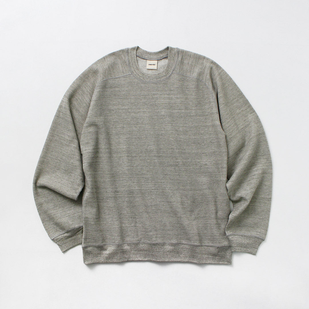 未染色/彩色有機棉華夫格長袖運動衫