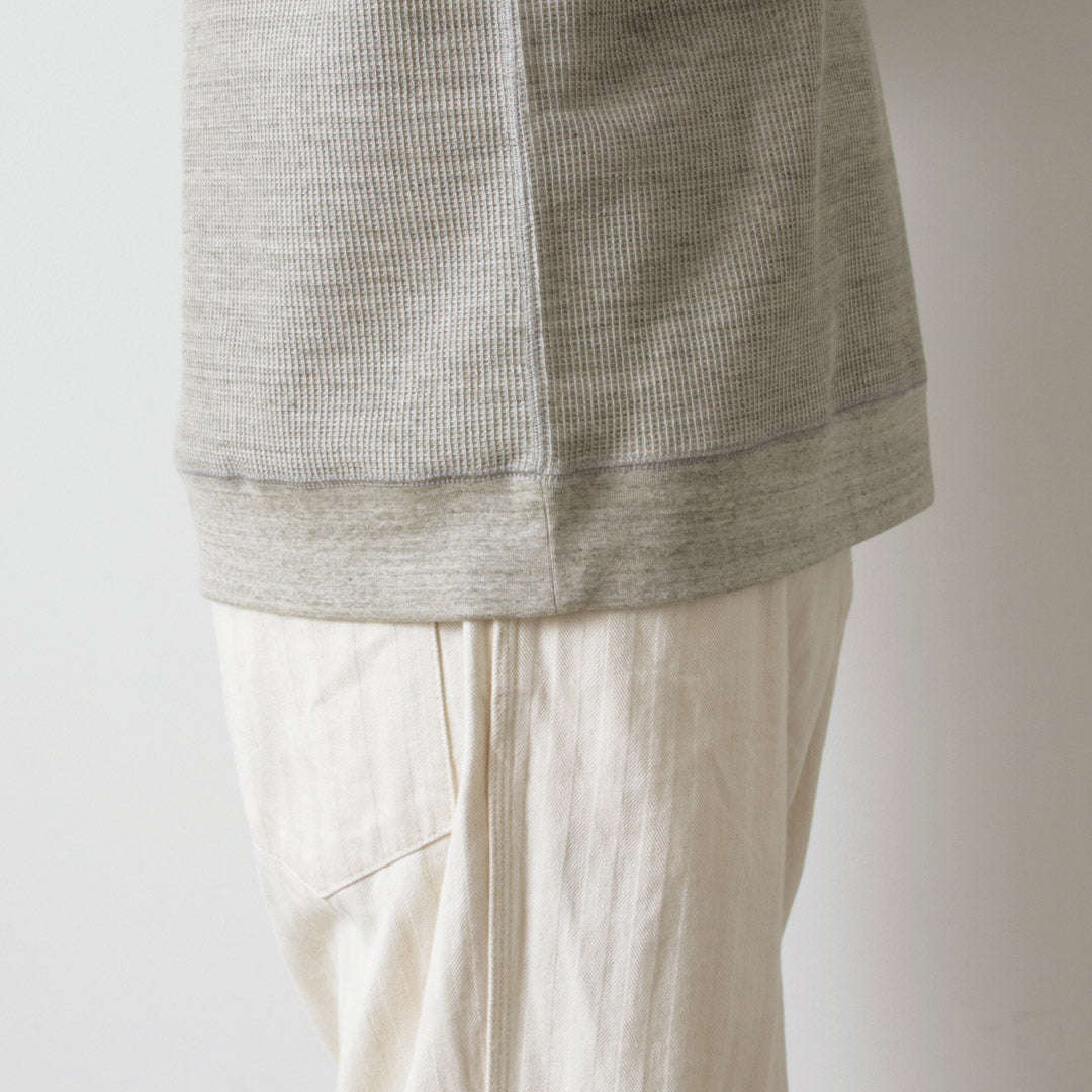 未染色/彩色有機棉華夫格長袖運動衫