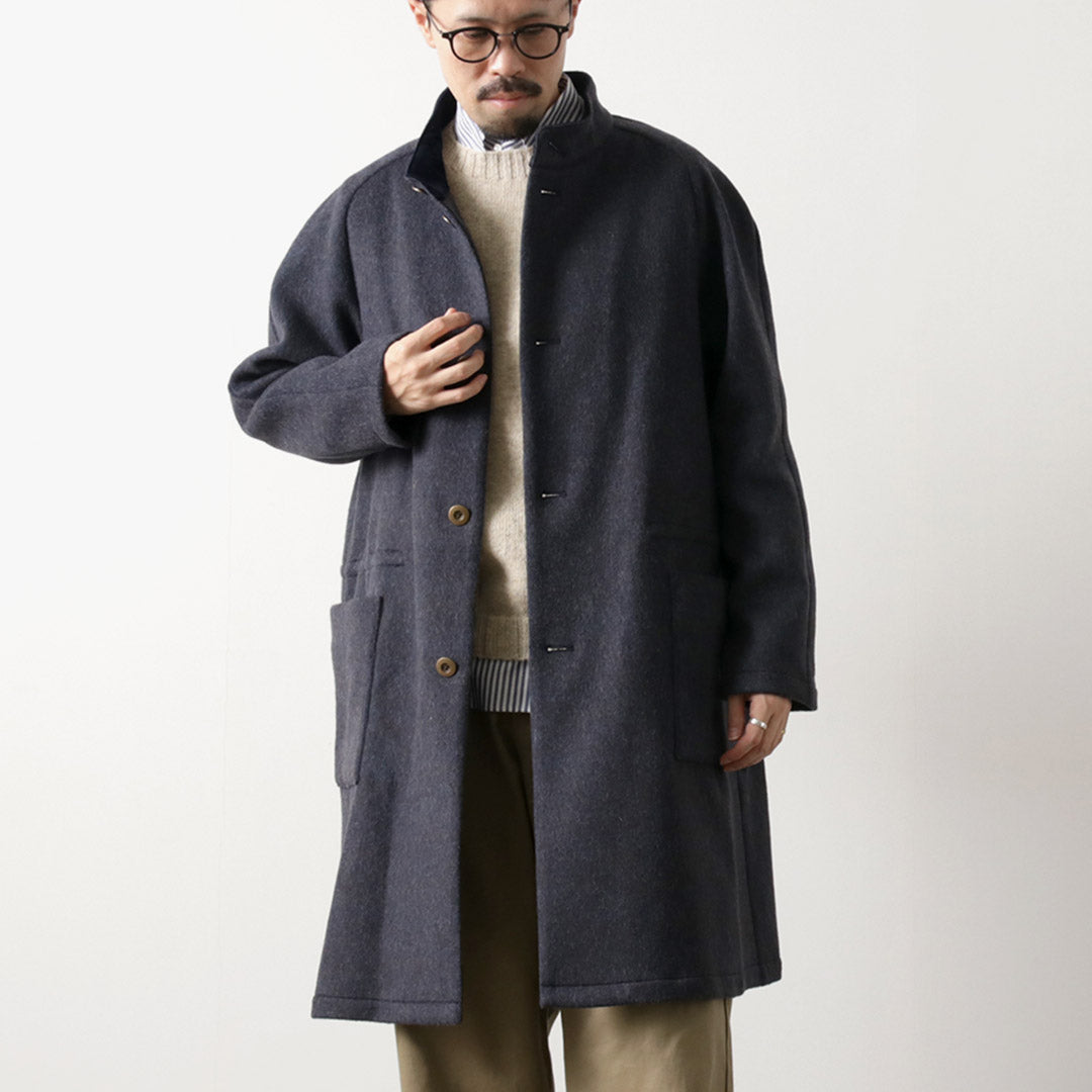 RE MADE IN TOKYO JAPAN / Wool Melton Stand-up Collar Coat
