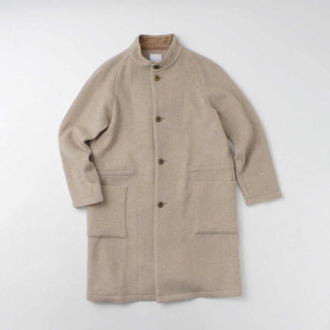 RE MADE IN TOKYO JAPAN / Wool Melton Stand-up Collar Coat