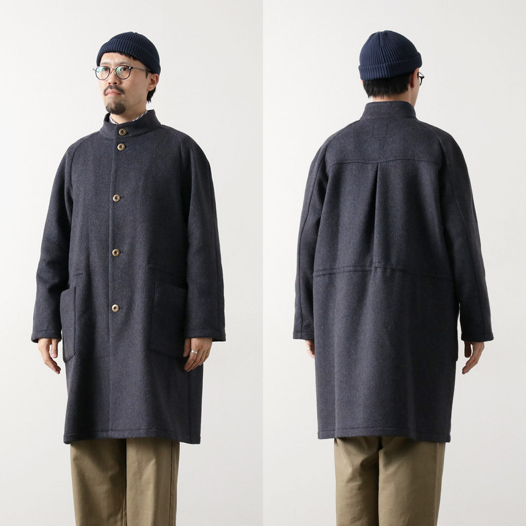 RE MADE IN TOKYO JAPAN / Wool Melton Stand-up Collar Coat