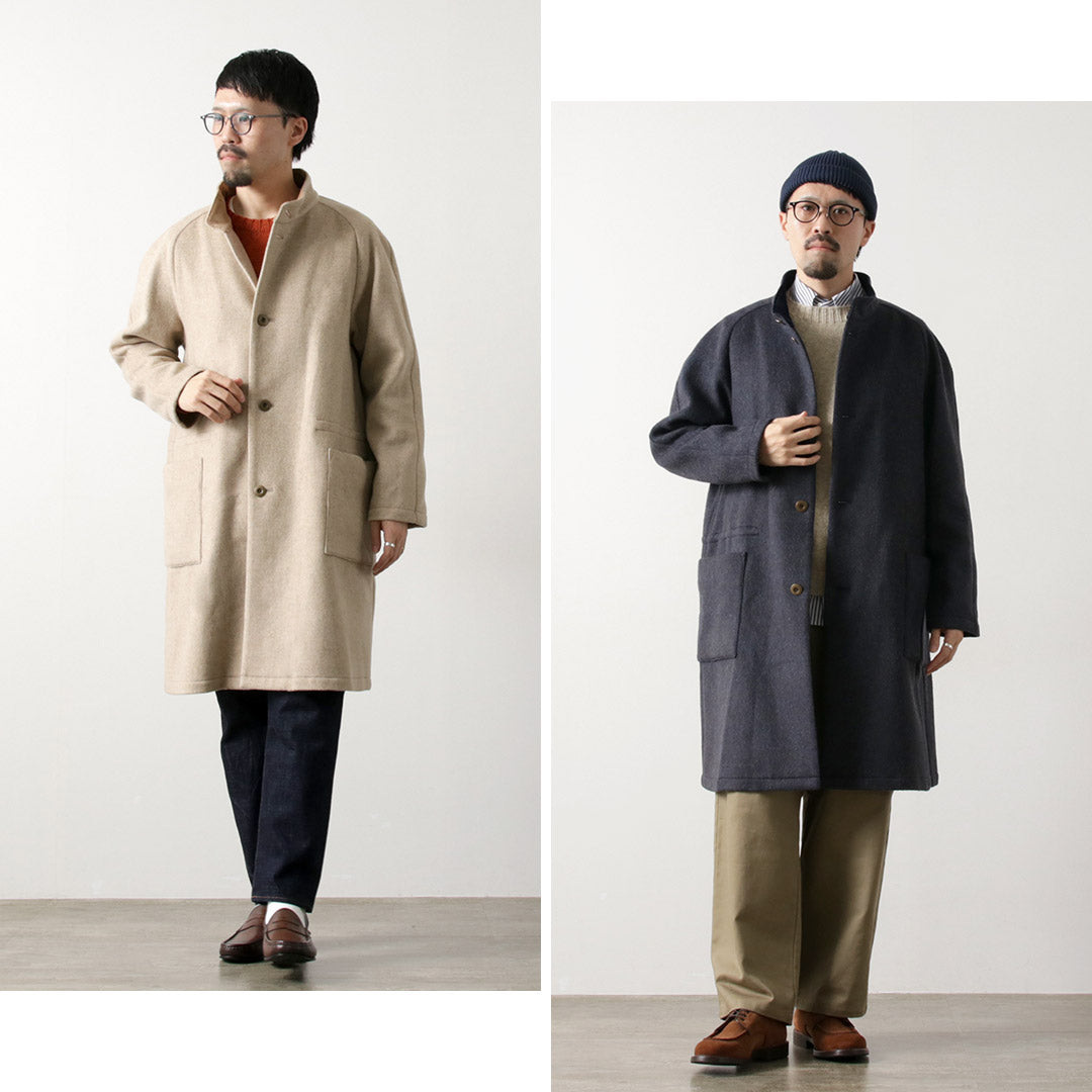 RE MADE IN TOKYO JAPAN / Wool Melton Stand-up Collar Coat