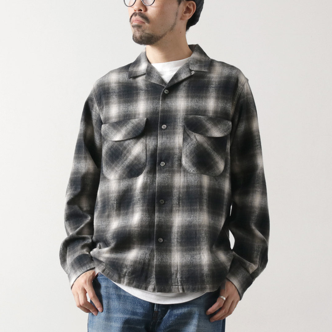 FOB FACTORY / F3505 Flannel Open Collar Shirt