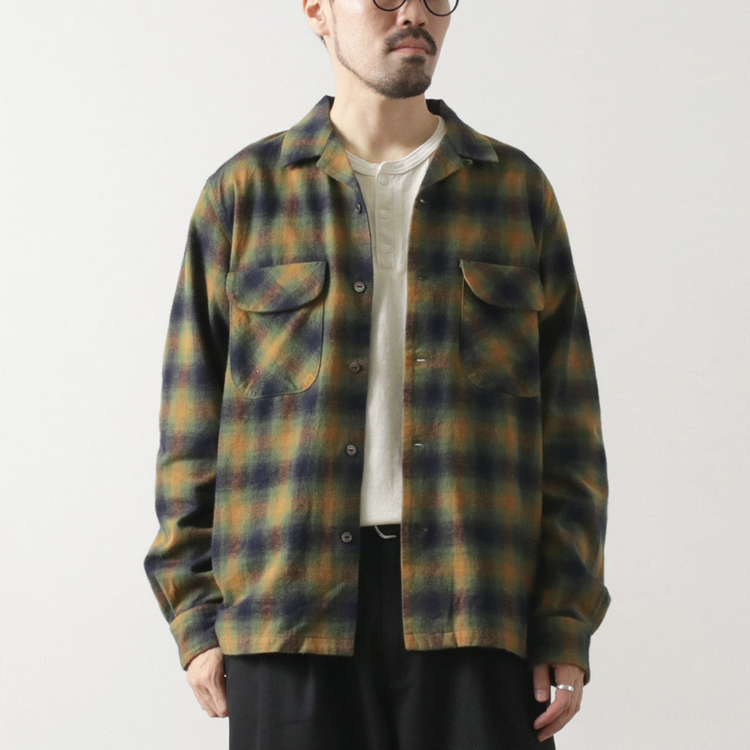 FOB FACTORY / F3505 Flannel Open Collar Shirt