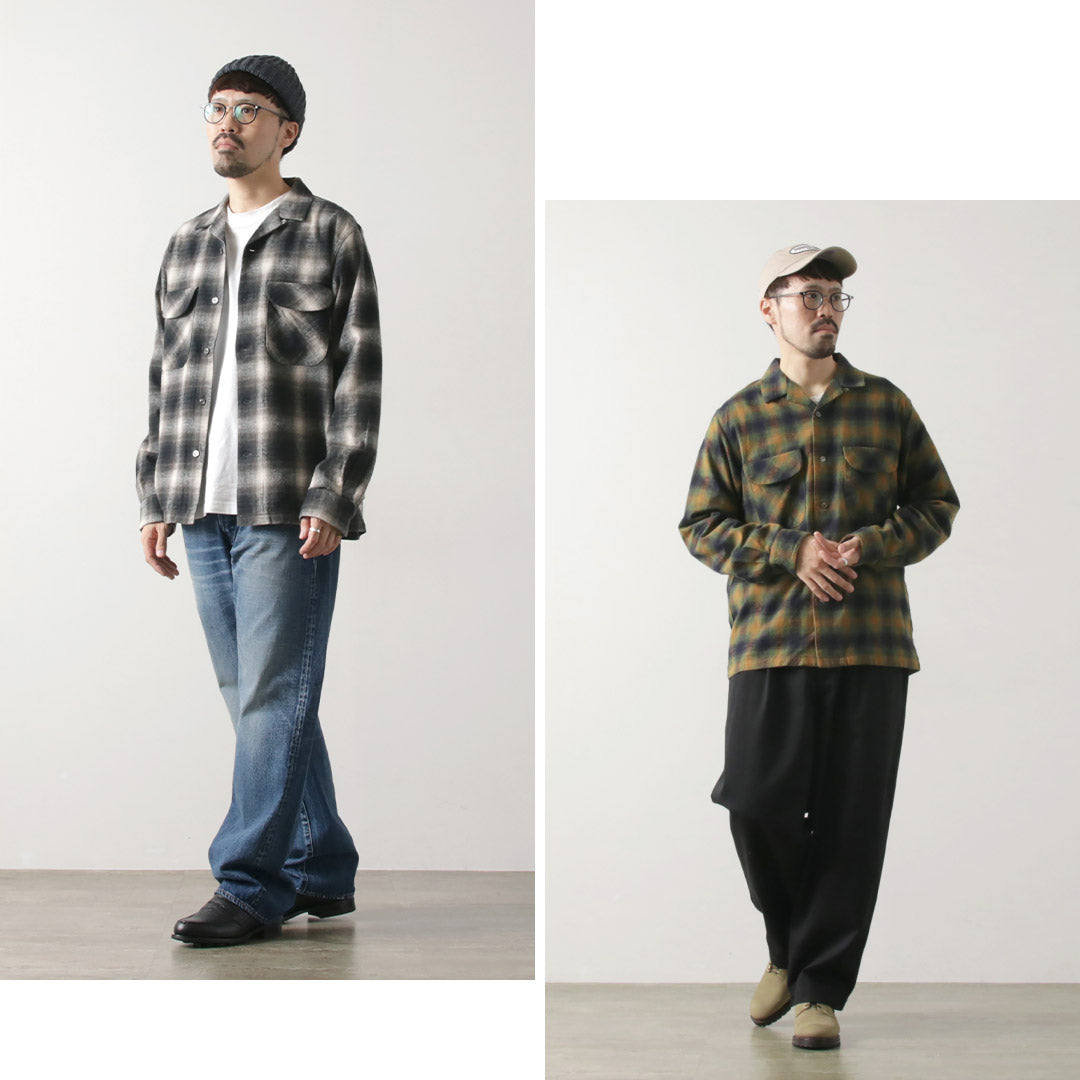 FOB FACTORY / F3505 Flannel Open Collar Shirt