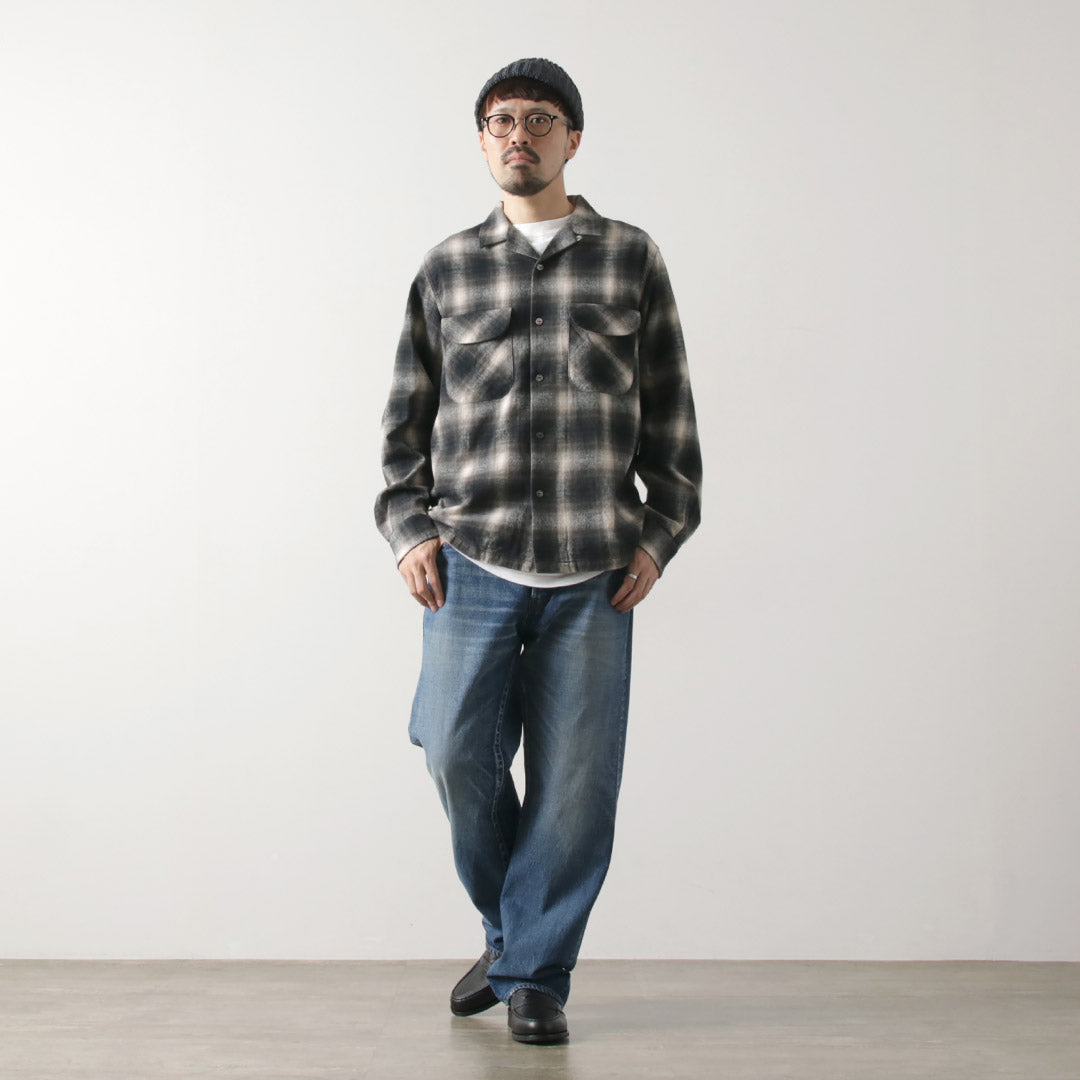 FOB FACTORY / F3505 Flannel Open Collar Shirt
