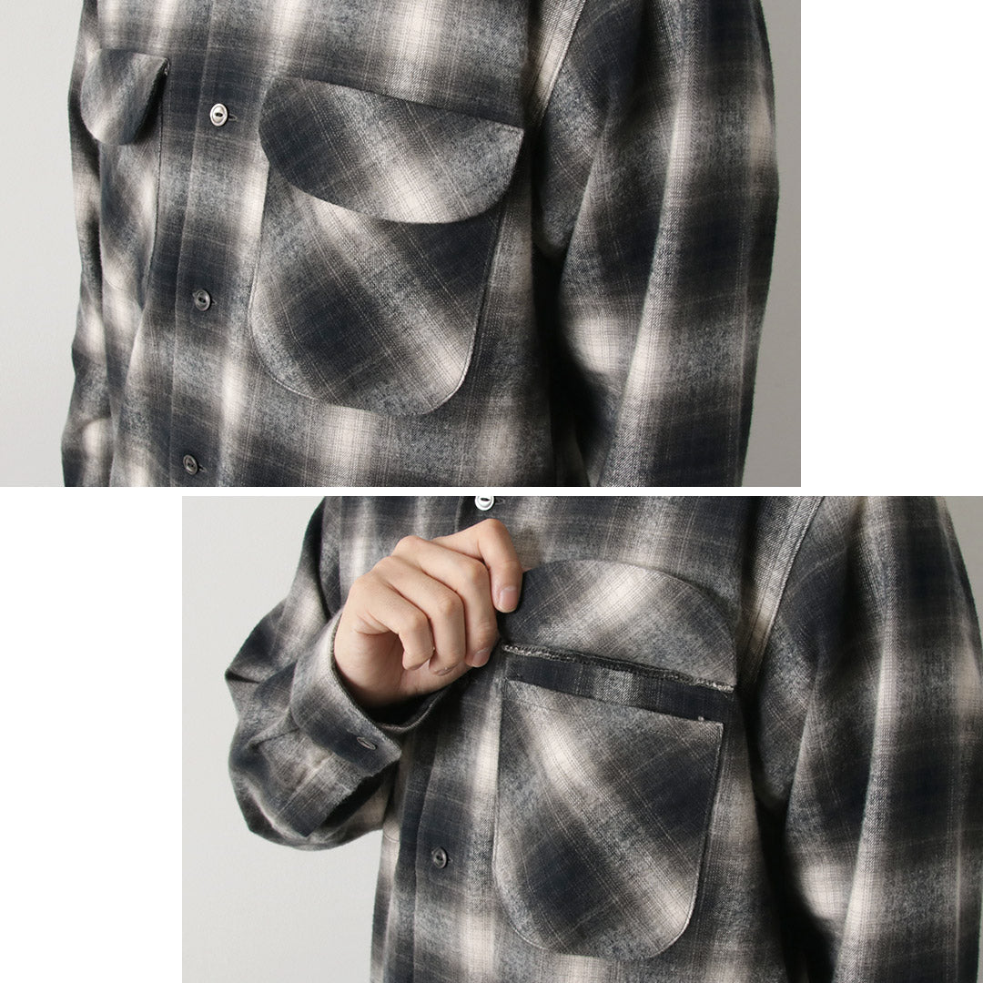 FOB FACTORY / F3505 Flannel Open Collar Shirt