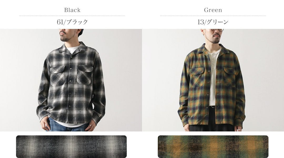 FOB FACTORY / F3505 Flannel Open Collar Shirt