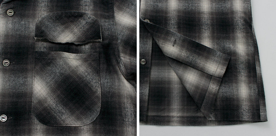 FOB FACTORY / F3505 Flannel Open Collar Shirt