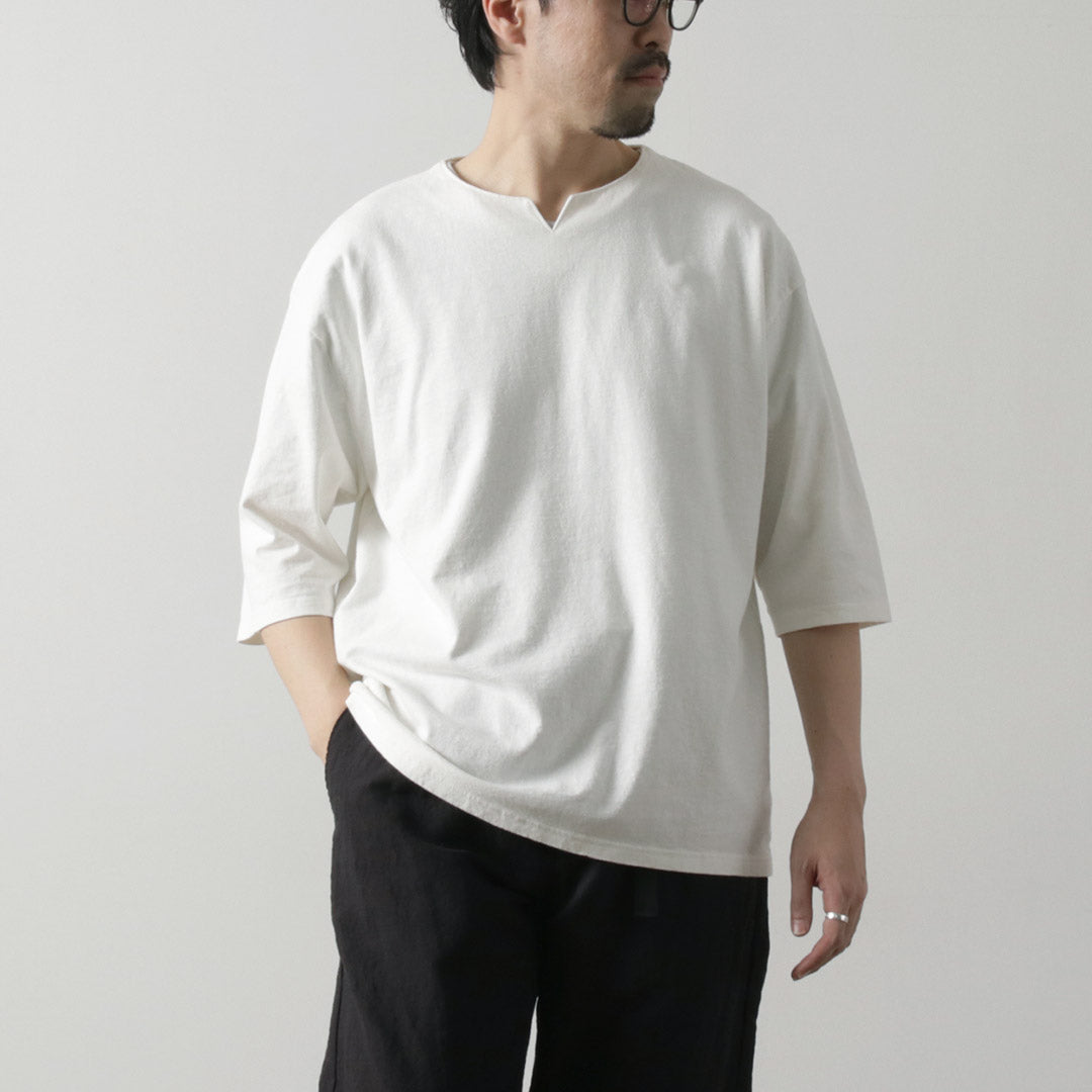 T-shirt Rococo / Linen Cotton Key Neck