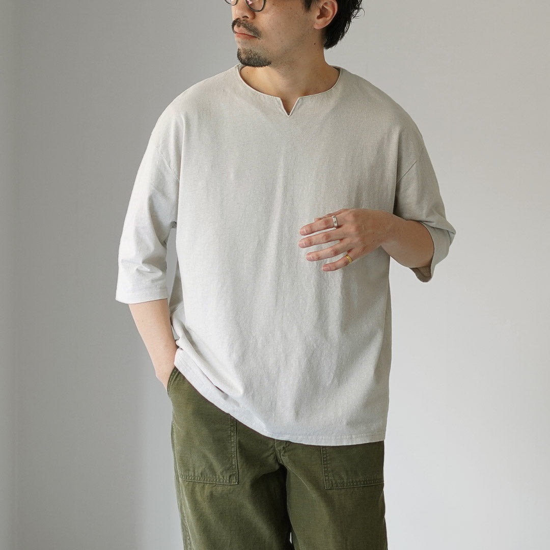T-shirt Rococo / Linen Cotton Key Neck