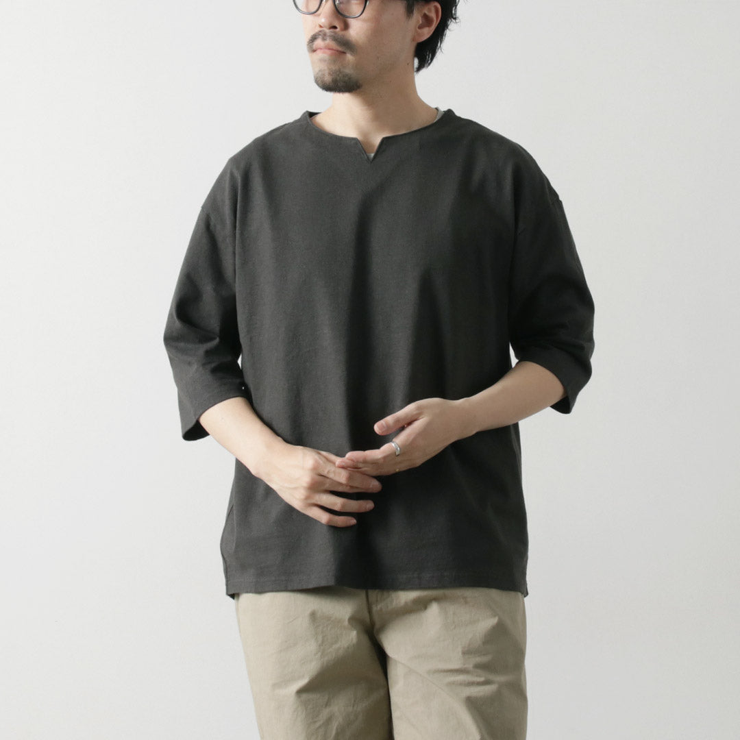 T-shirt Rococo / Linen Cotton Key Neck