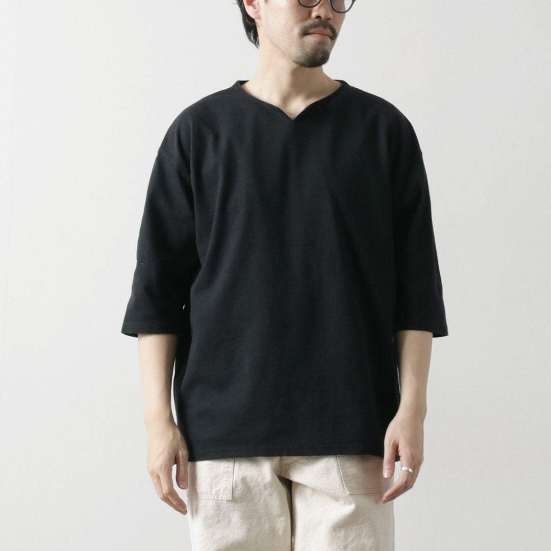 T-shirt Rococo / Linen Cotton Key Neck