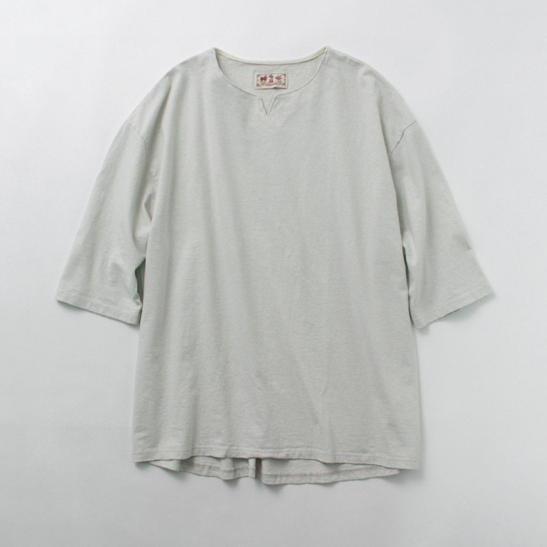 T-shirt Rococo / Linen Cotton Key Neck