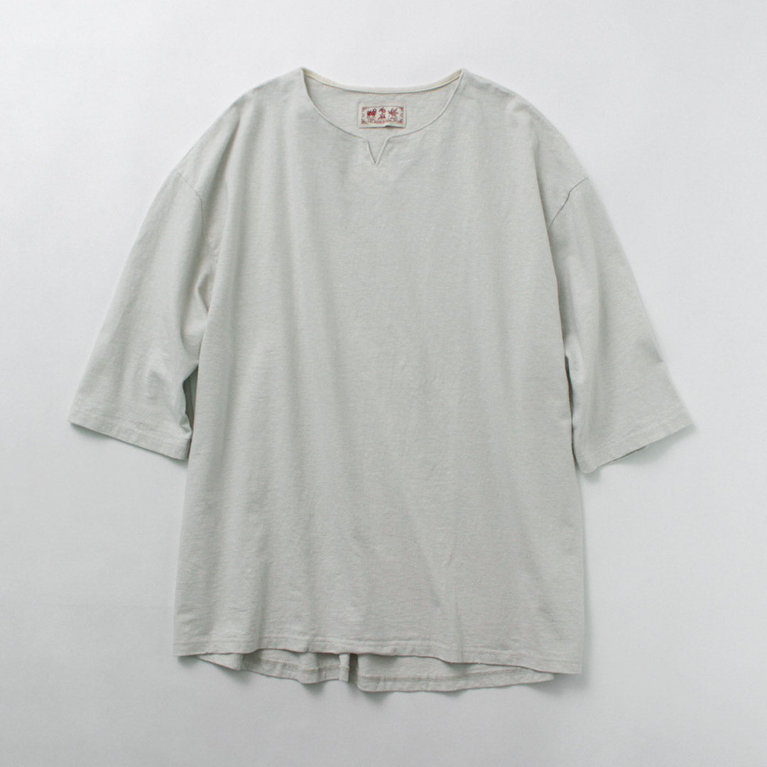 T-shirt Rococo / Linen Cotton Key Neck