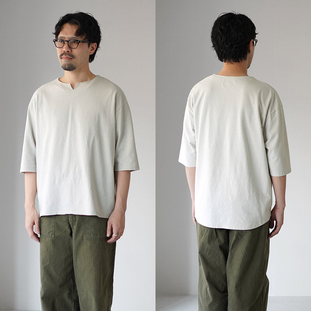 T-shirt Rococo / Linen Cotton Key Neck